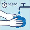 Bewusste und gründliche Händehygiene – Waschen Sie Ihre Hände mit Seife und warmem Wasser, zur Zeit eben auch häufiger