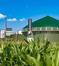 Biogasanlage auf dem Maisfeld, (C) Shutterstock, Wolfgang Jargstorff